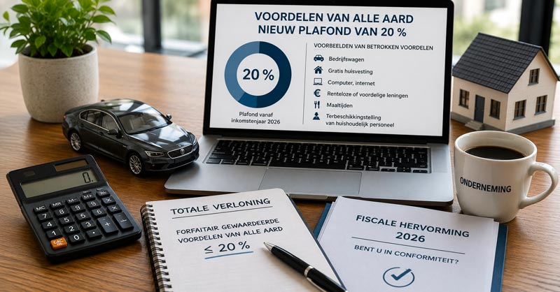 Voordelen van alle aard onder strengere controle: vanaf inkomstenjaar 2026 geldt een plafond van 20 %